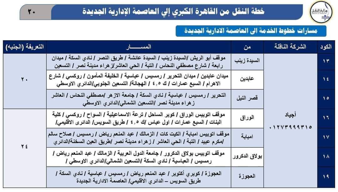 شركة أجياد مواصلات العاصمة الادارية.