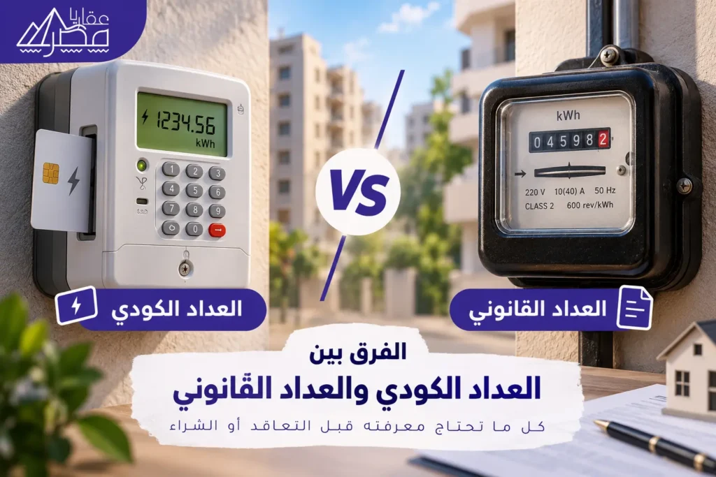 الفرق بين العداد الكودي والعداد القانوني