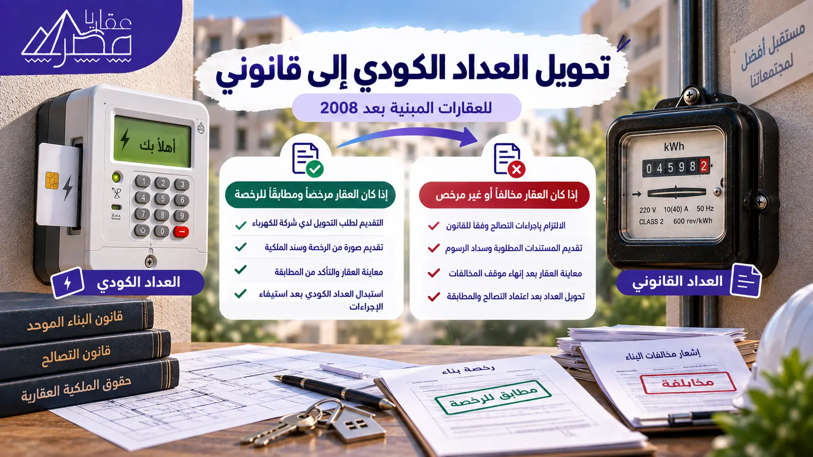 أوراق تحويل العداد الكودي إلى قانوني