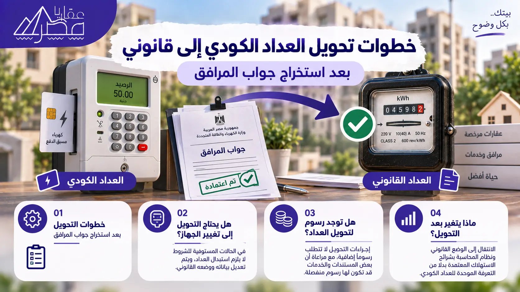إجراءات تحويل العداد الكودي