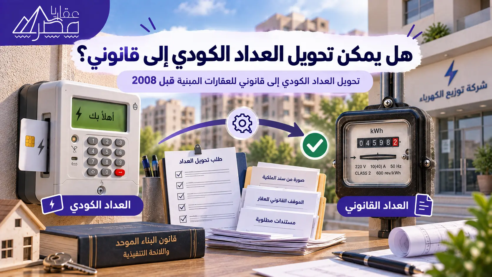 تحويل العداد الكودي إلى قانوني