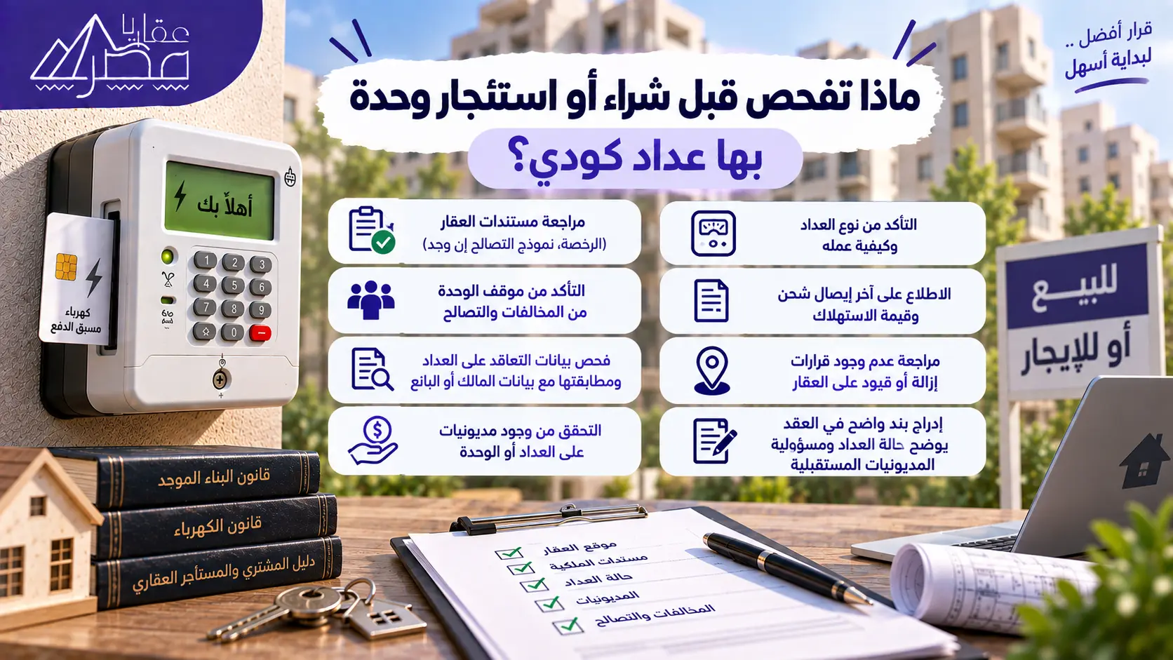 شراء شقة بها عداد كودي
